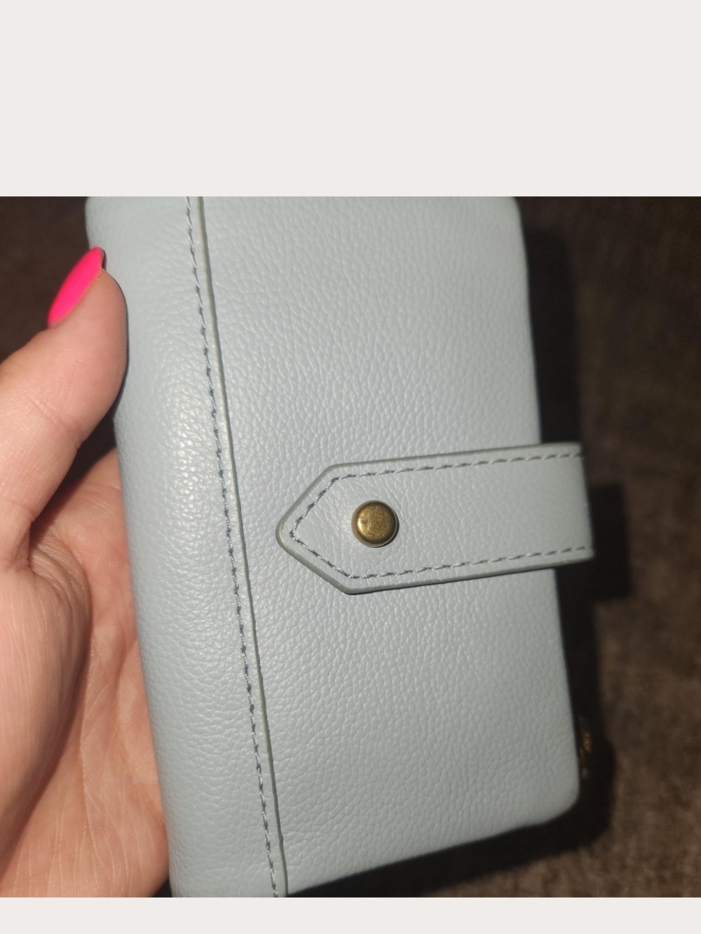 Fossil Light Blue Pebbled Leather Wallet